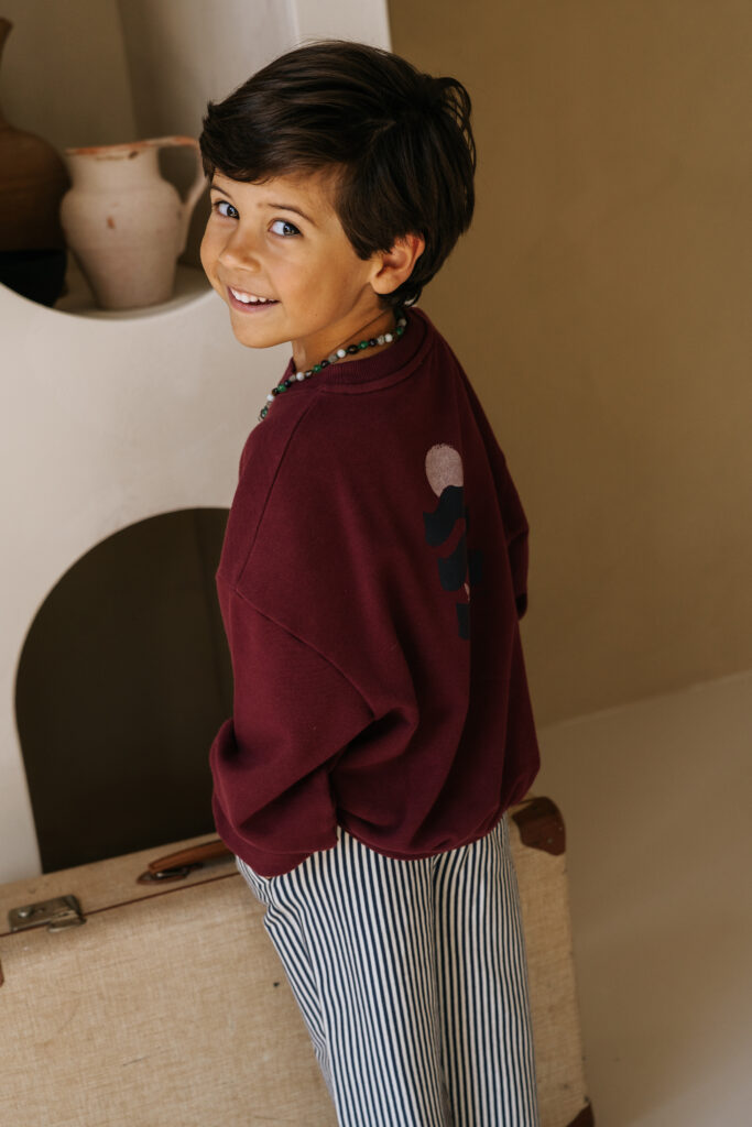Oversized sweater waves burgundy