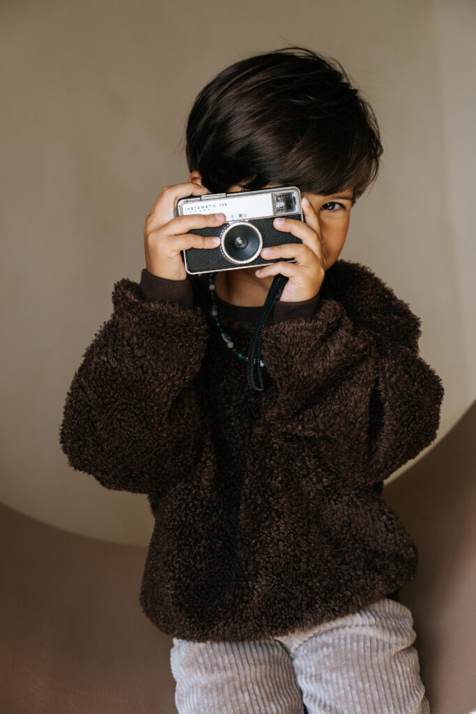 Oversize-Pullover in Teddy-Braun