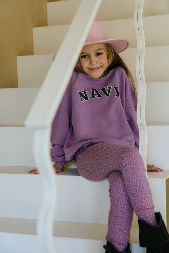 Pull oversize lilas NAVY
