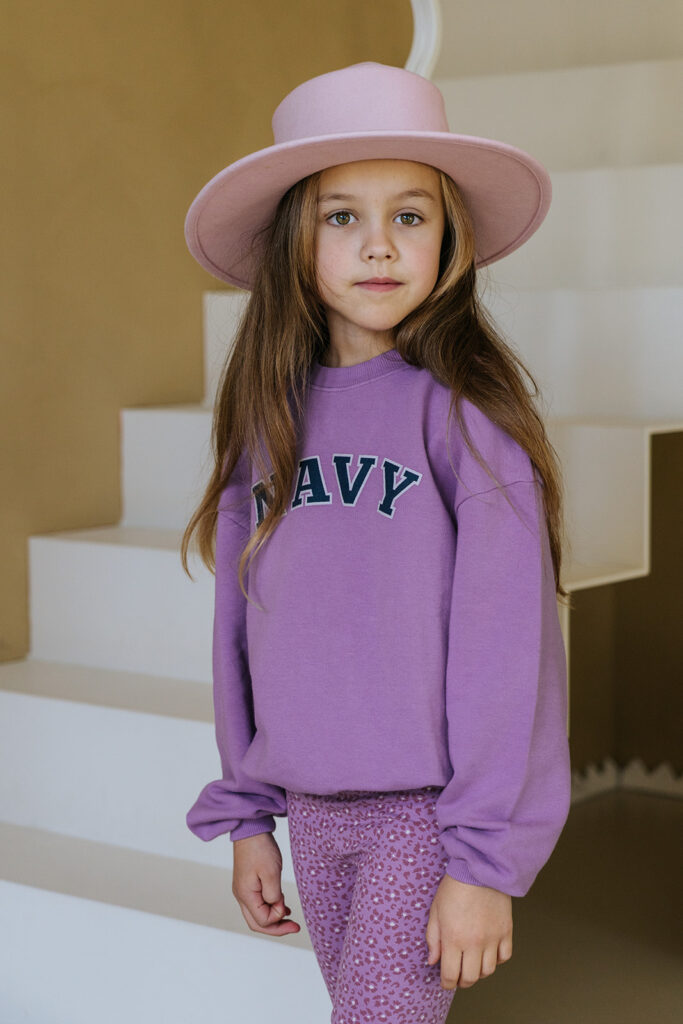 Pull oversize lilas NAVY