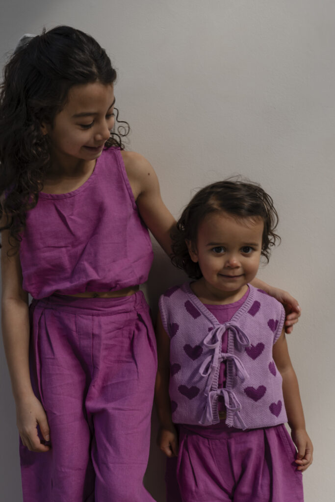 Heart gillet lila & mauve