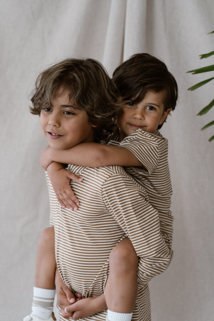 Boys polo biscuit stripe