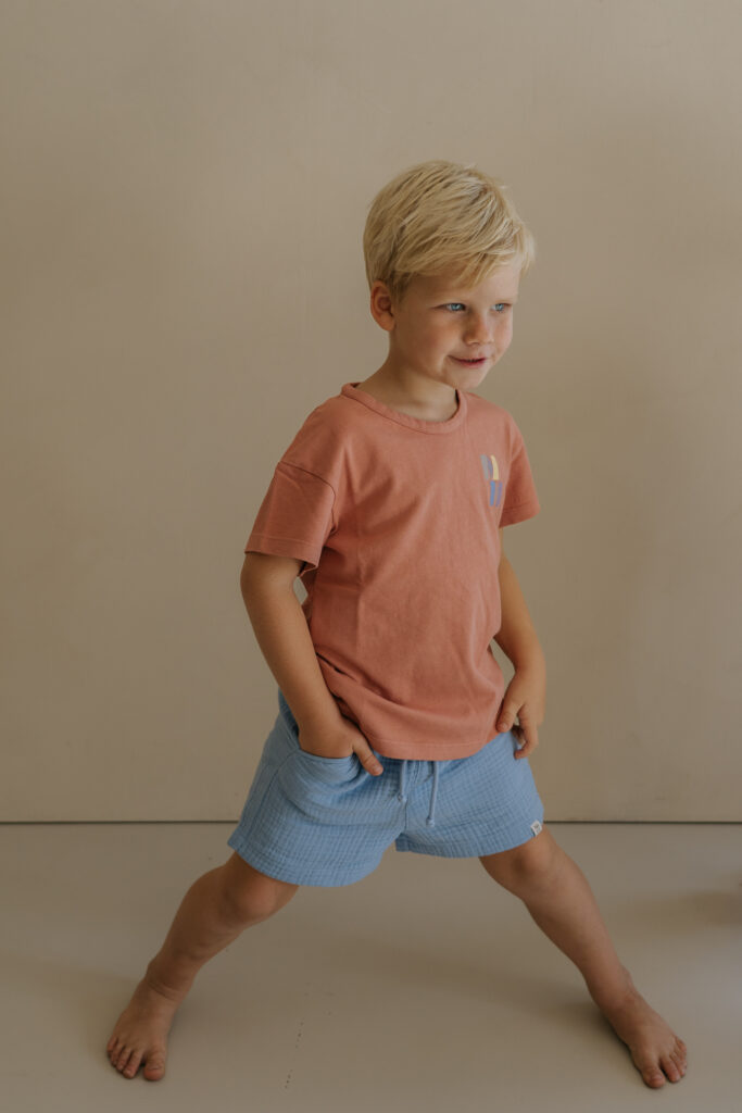 Niels short blue muslin