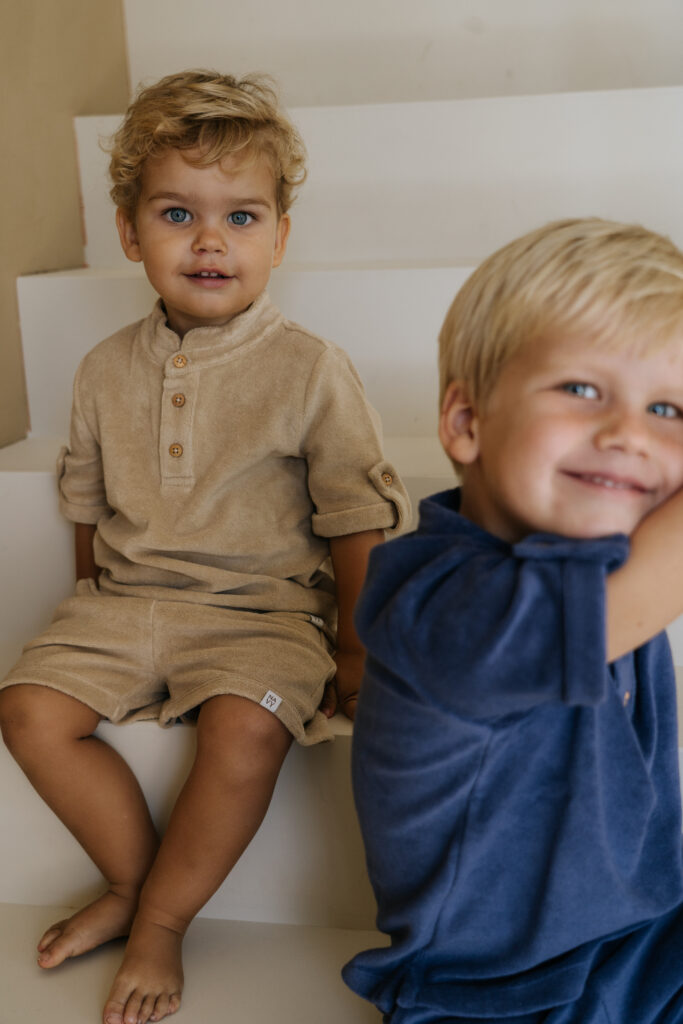 Niels beige terry cloth shorts
