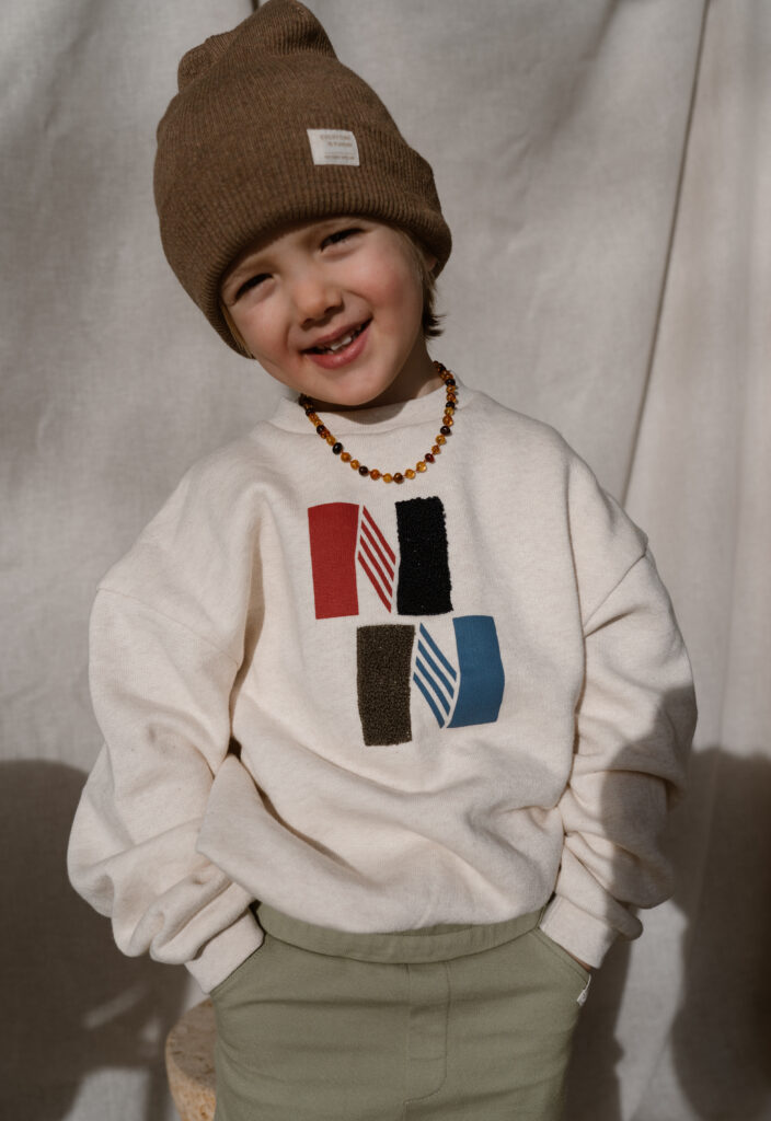 Oversized sweater NN beige melange