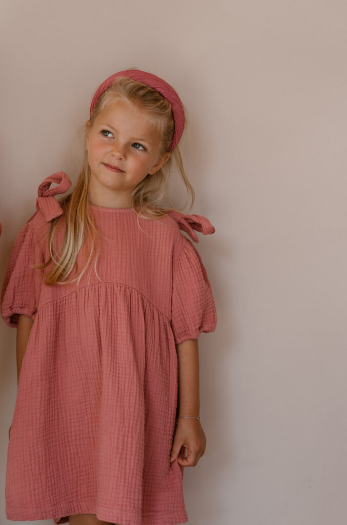 Guusje bow dress dusty rose