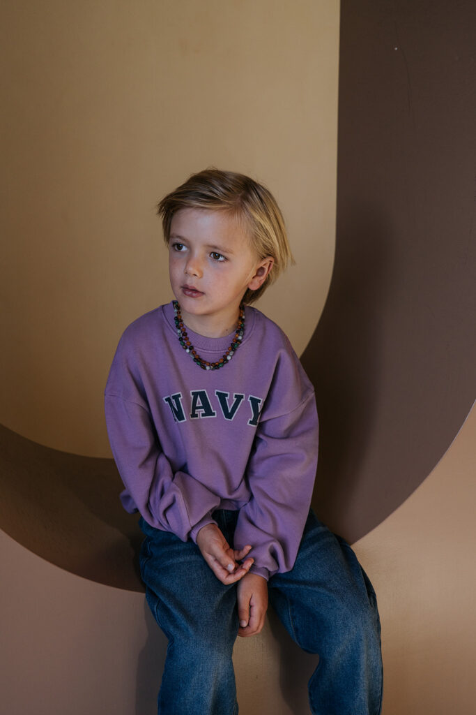 Pull oversize lilas NAVY