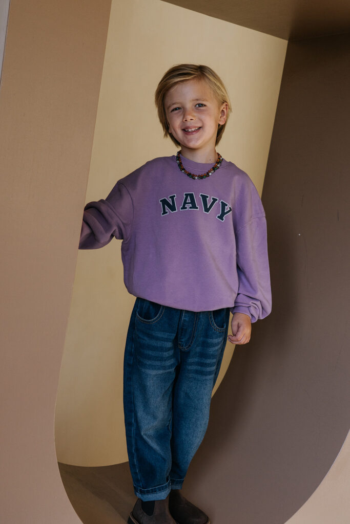 Pull oversize lilas NAVY