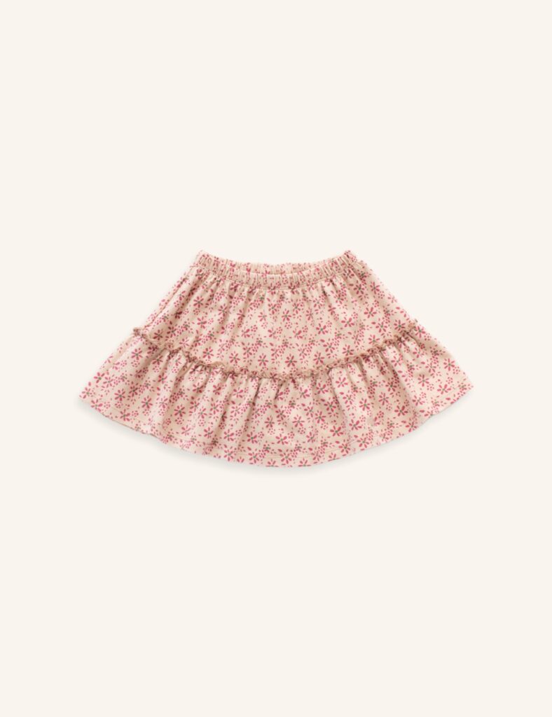 Bo skirt beige & pink flower