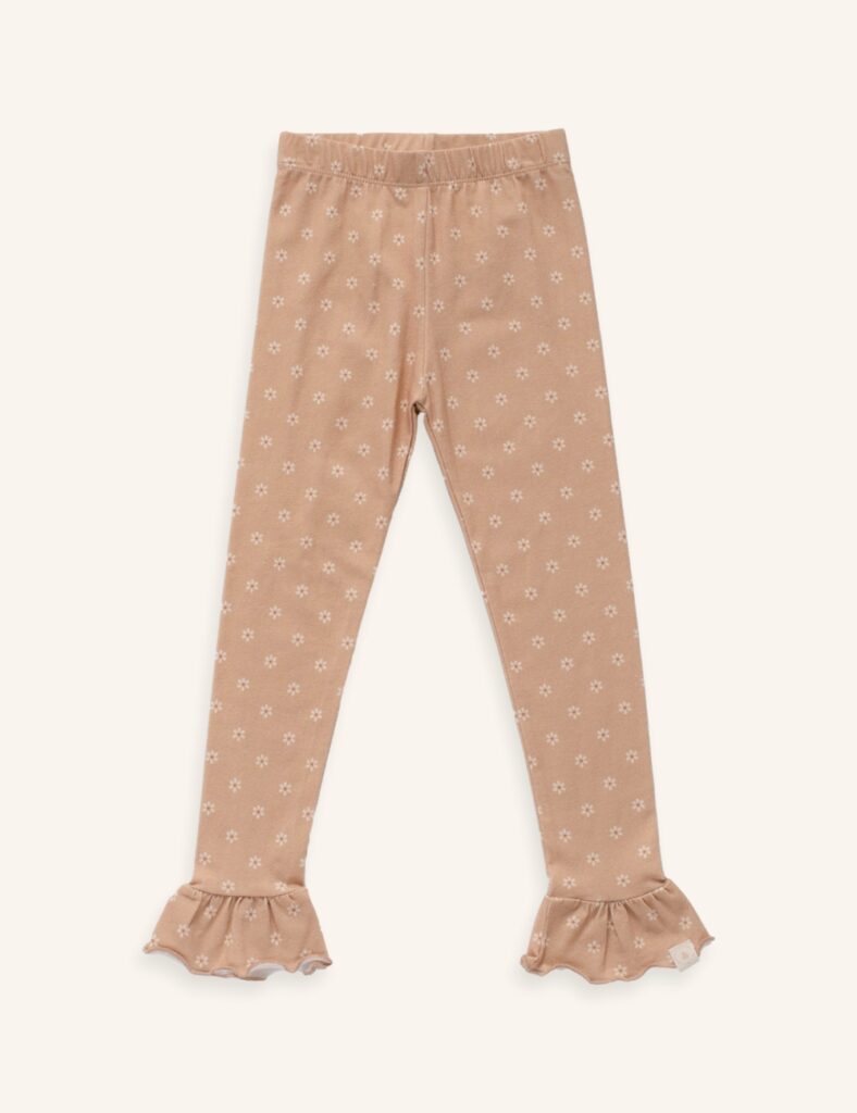 Ruffle legging flower beige