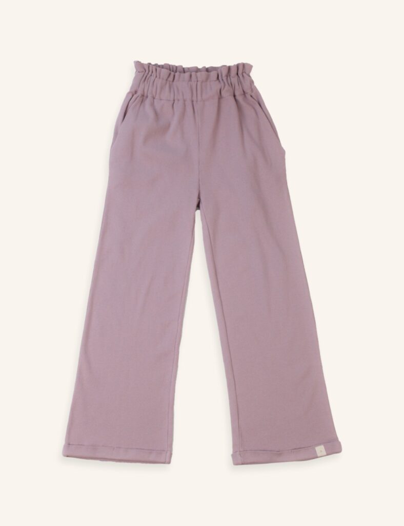 Wide leg pants mauve rib