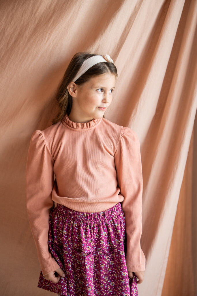 Loulou top rose dawn rib