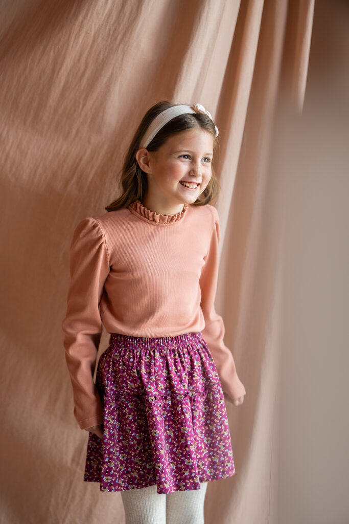 Loulou top rose dawn rib
