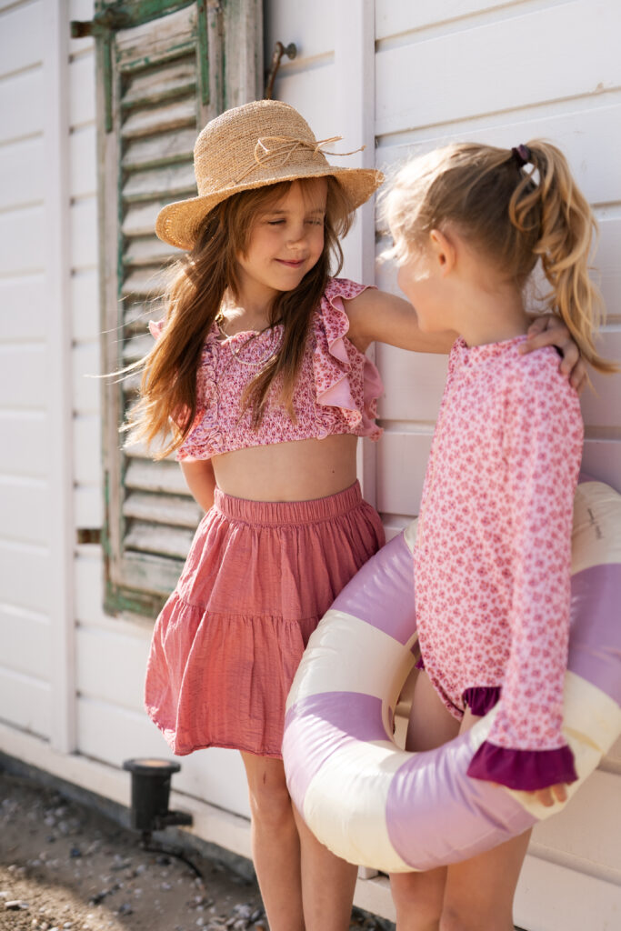 Swimsuit pink leopard flower