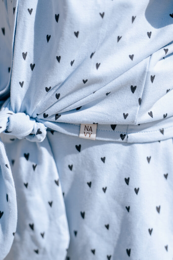 Faye skirt light blue hearts