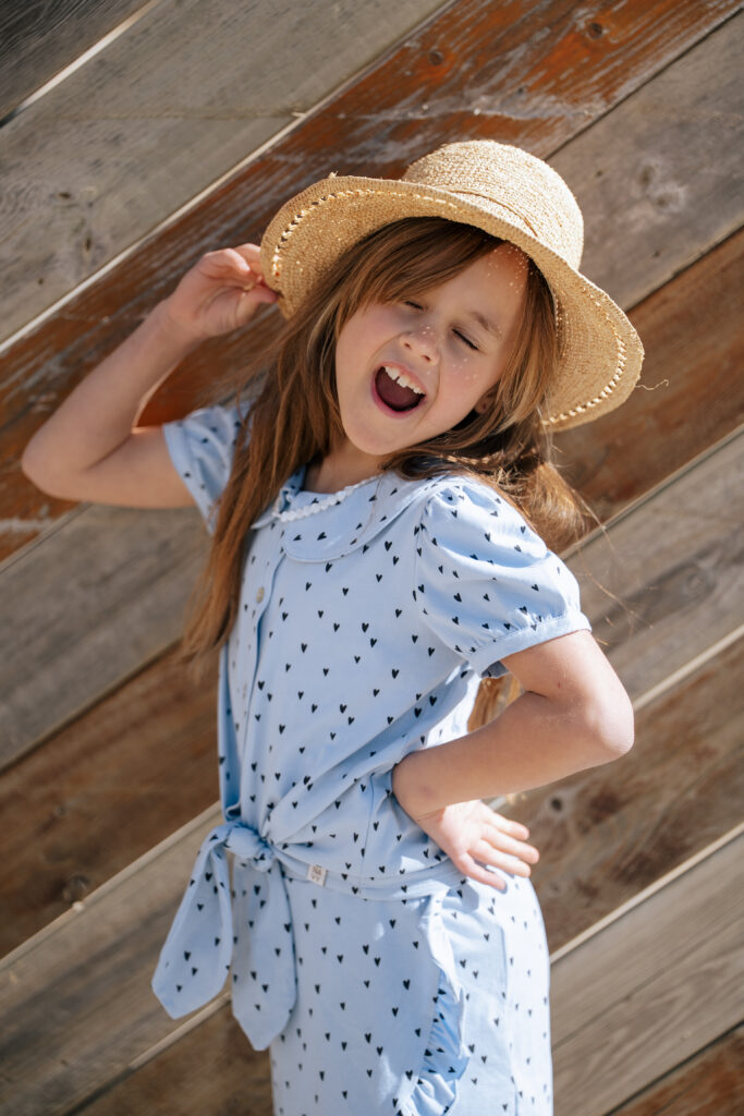 Faye blouse light blue hearts