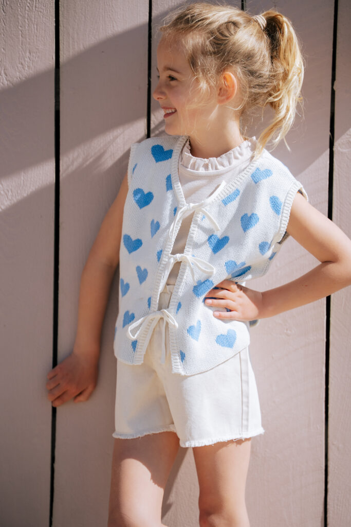 Heart gillet blue & white