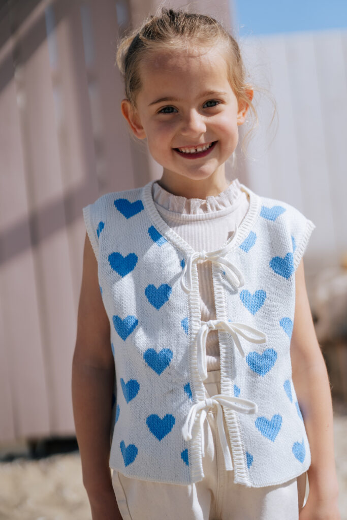 Heart gillet blue & white