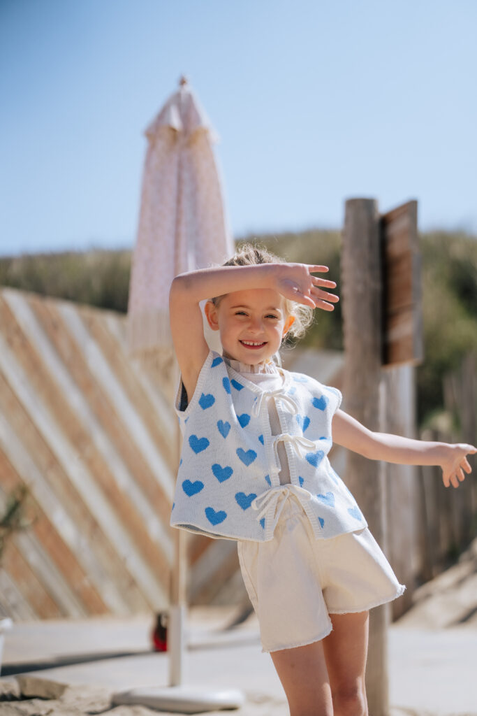 Heart gillet blue & white
