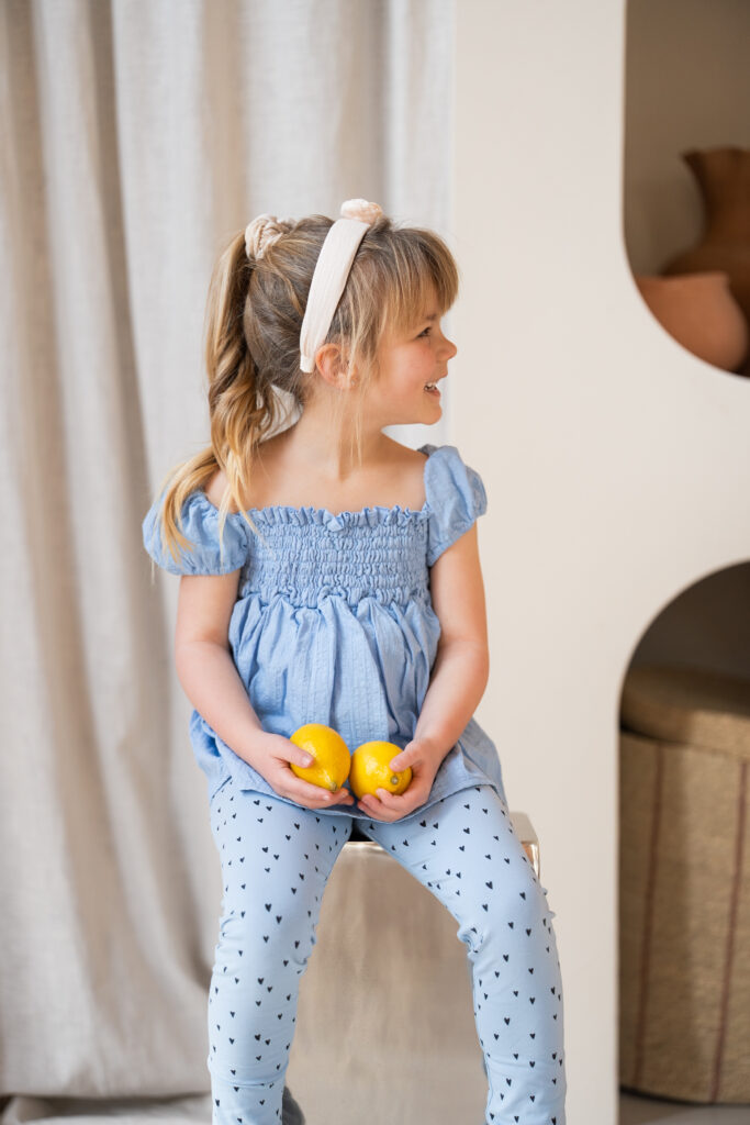 Emma top blue mousseline