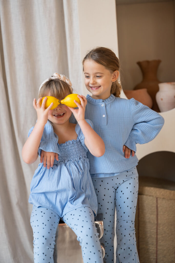 Julie blouse blue mousseline