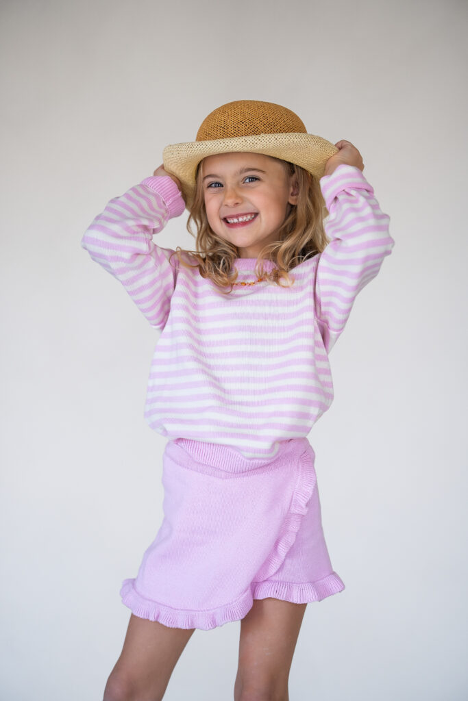 Julie striped knit pink