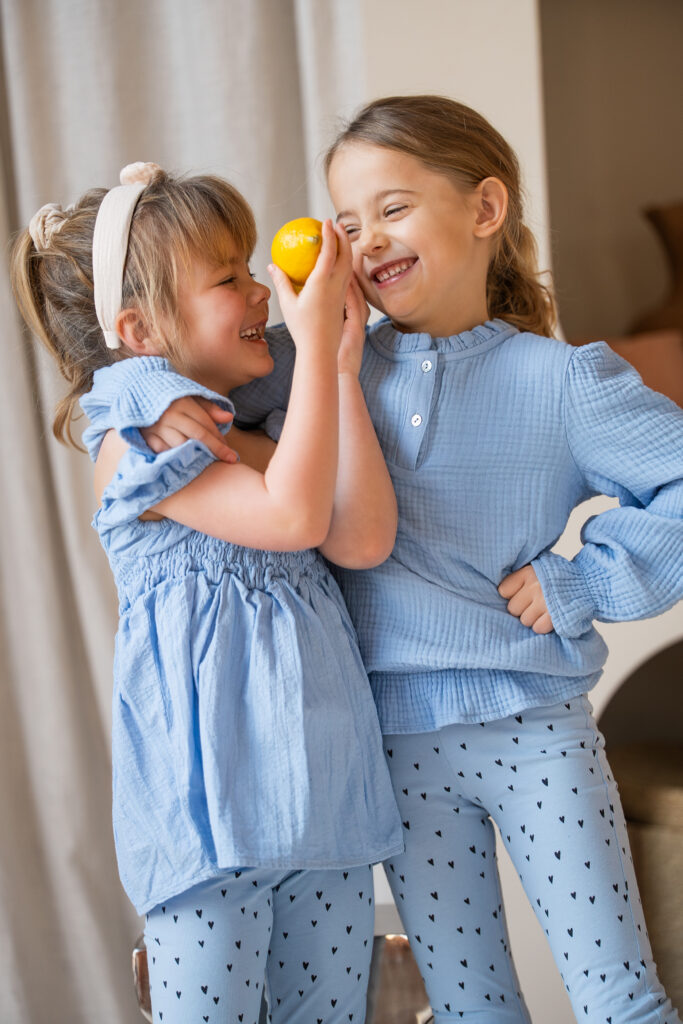 Julie blouse blue mousseline