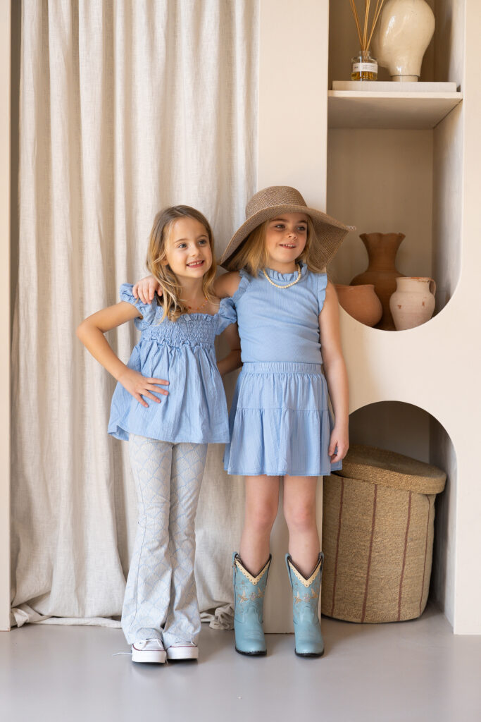 Ruffle top serenity blue