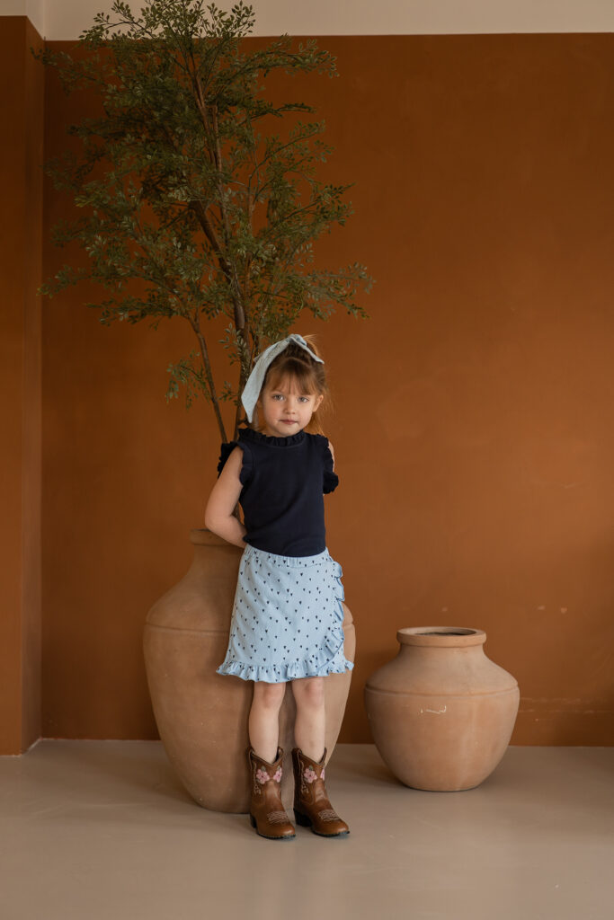 Faye skirt light blue hearts