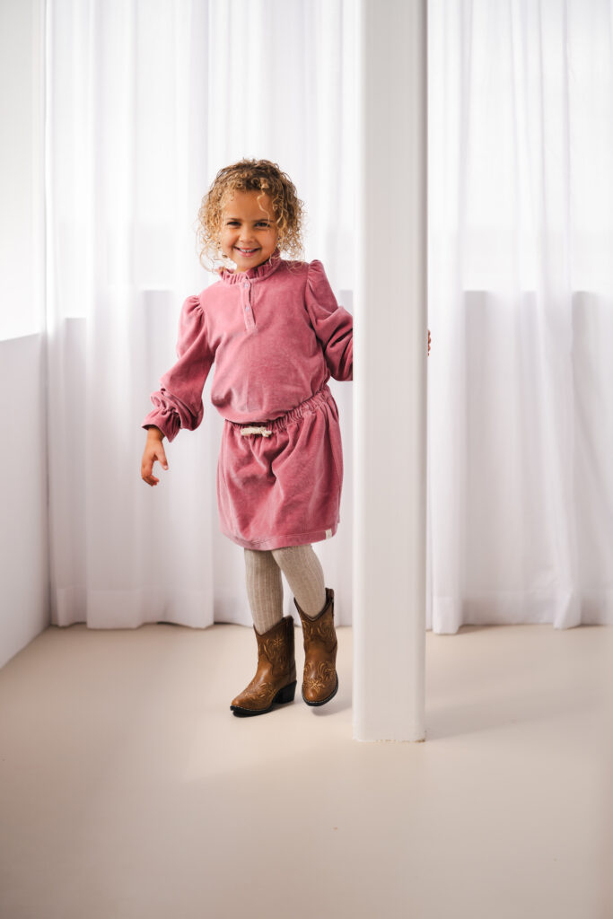 Julie blouse rose velvet