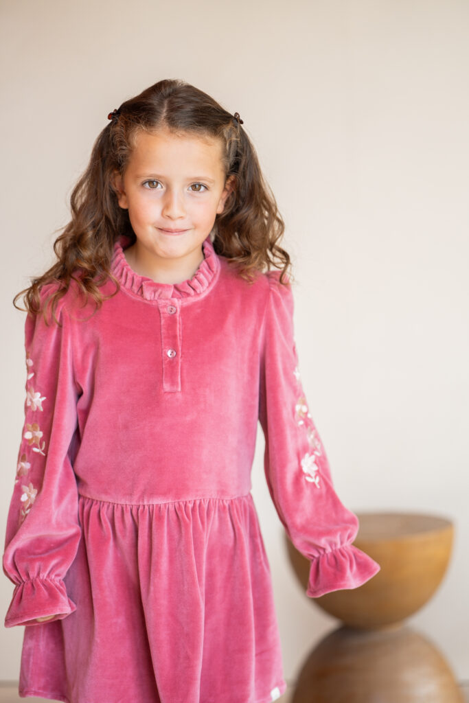 Madee dress rose velvet flowers