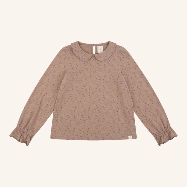 June top brown melange flower