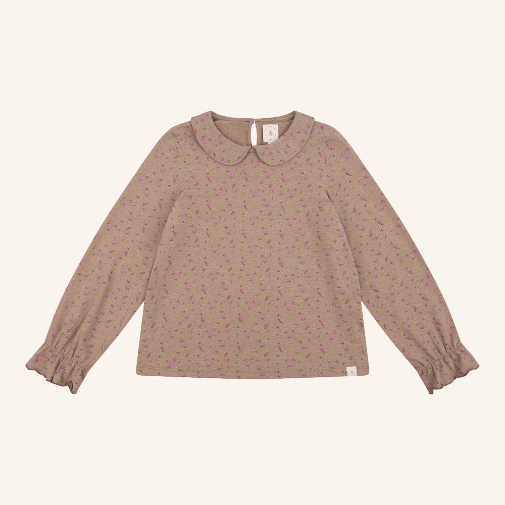 June top brown melange flower