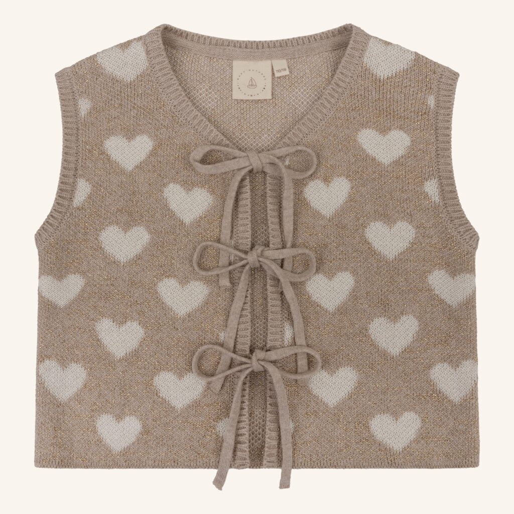 Heart gillet zand glitter