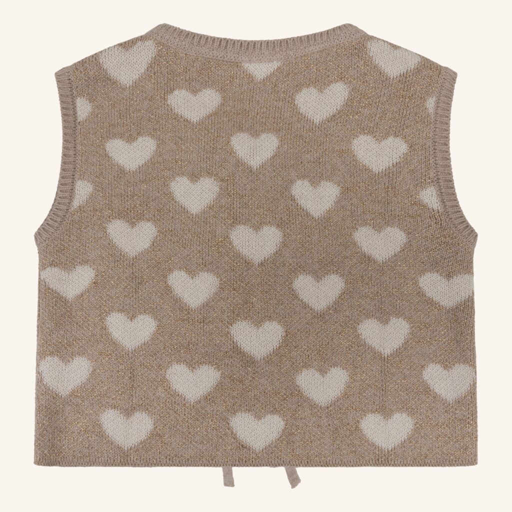 Heart gillet zand glitter