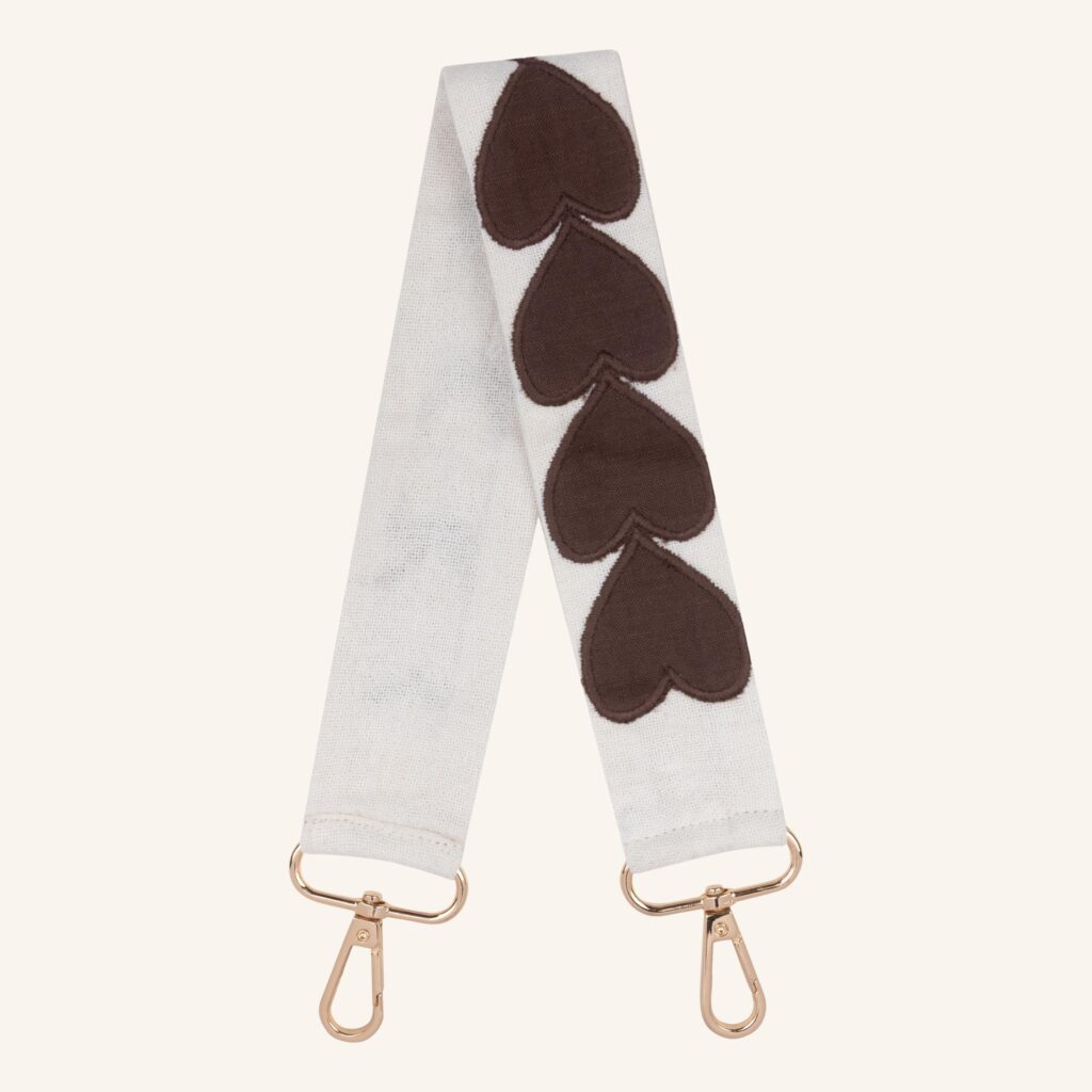 Phone cord brown hearts