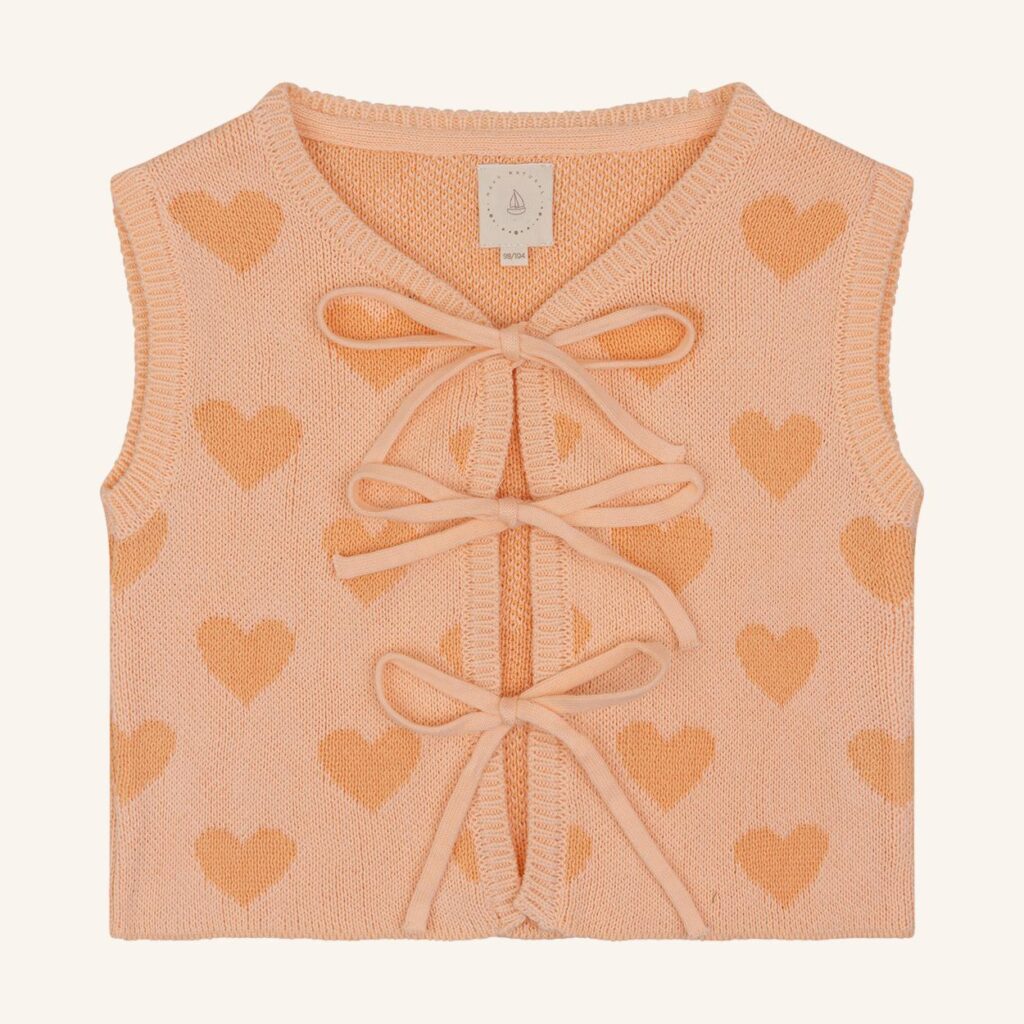 Heart gillet peach & orange