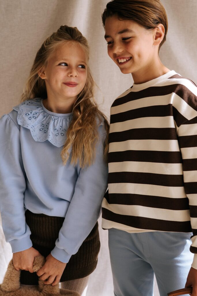 Jules sweater stripe darkbrown