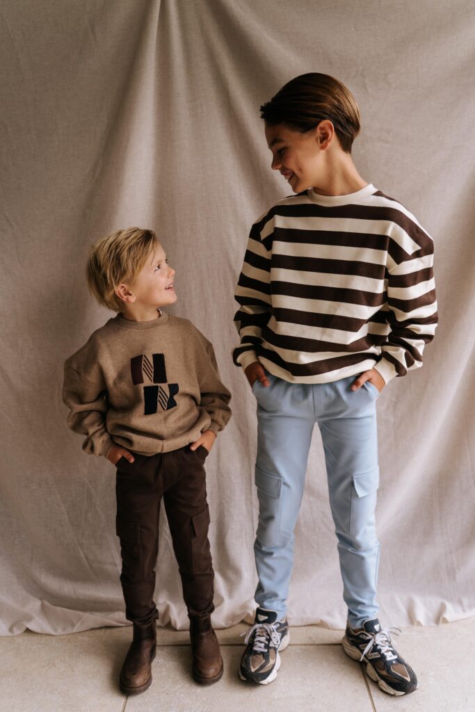 Jules sweater stripe darkbrown